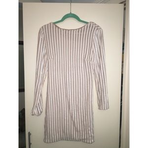 Forever 21 Striped Sparkly Long-sleeve Dress